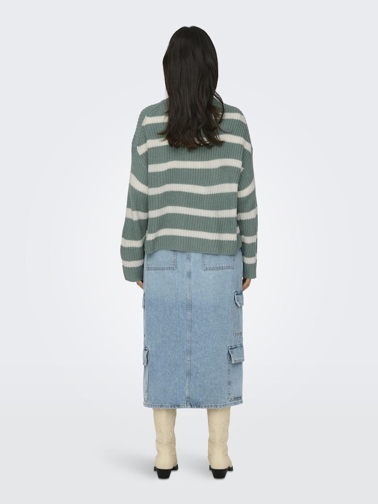 JDYJUSTY L/S STRIPE PULLOVER KNT NOOS Sea Spray