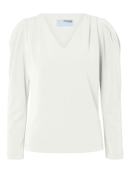 SLFFENJA LS V-NECK TOP Snow White