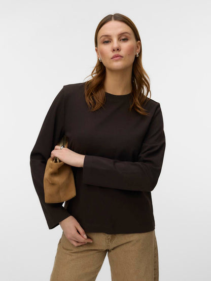 Awnaima Ls O-Neck Boxy Top Noos Brun