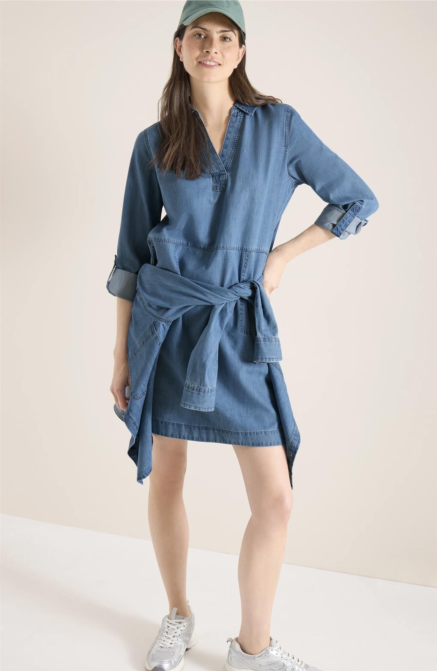 Soft denimlook dress Medium Blue Denim