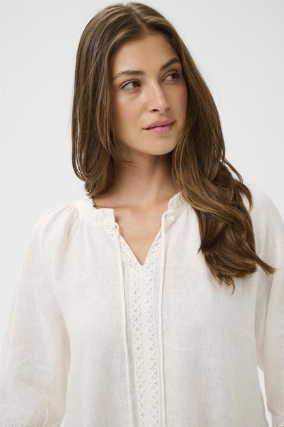 Crbellis Lace Blouse Hvit