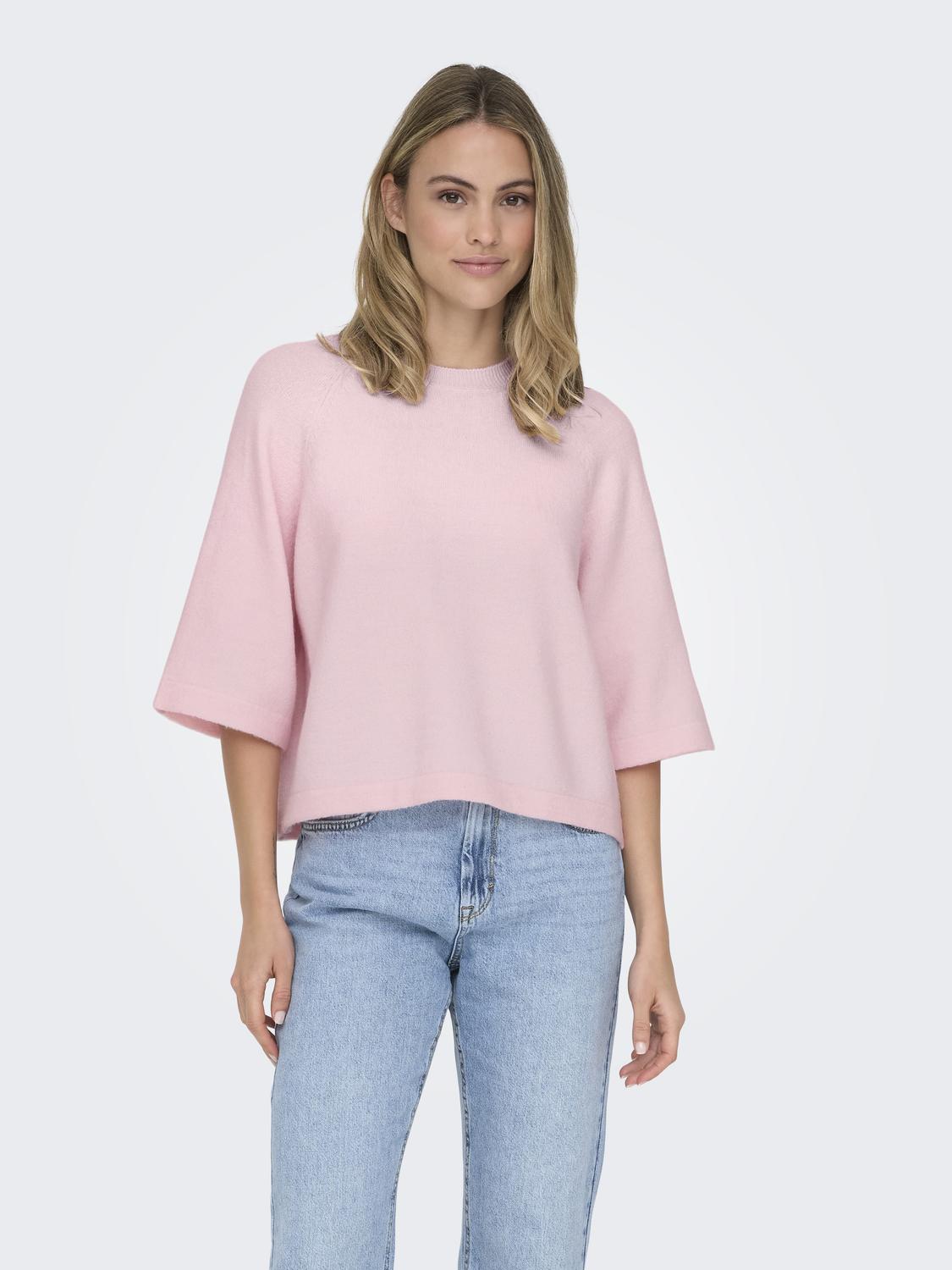 ONLSIMONI 3/4 PULLOVER KNT NOOS Rosa