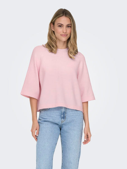 ONLSIMONI 3/4 PULLOVER KNT NOOS Rosa