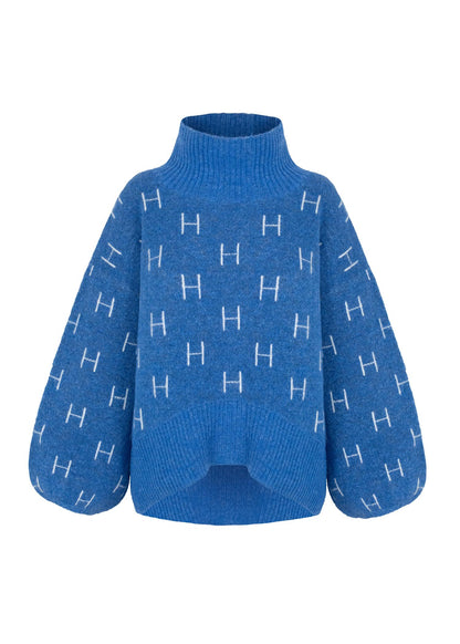 Fam Short Sweater Blå