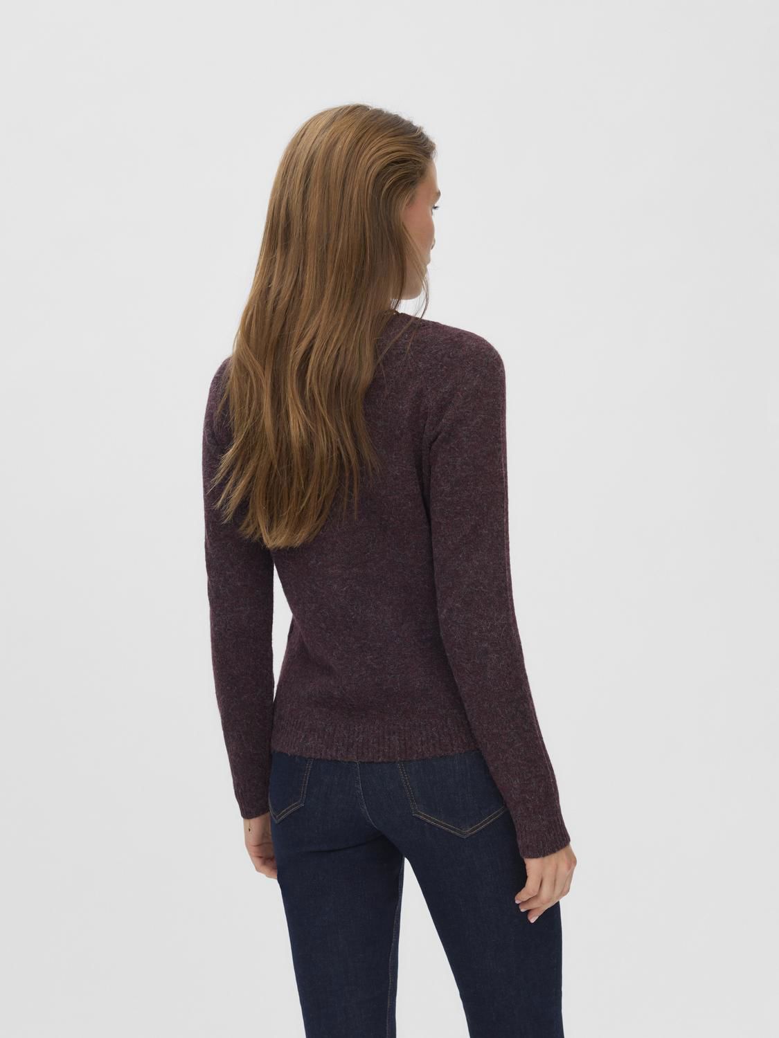 Vmdoffy Ls O-Neck Blouse Ga Noos Burgunder