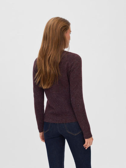 Vmdoffy Ls O-Neck Blouse Ga Noos Burgunder