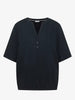 SOLID SPLITNECK BLOUSE NOS Marine