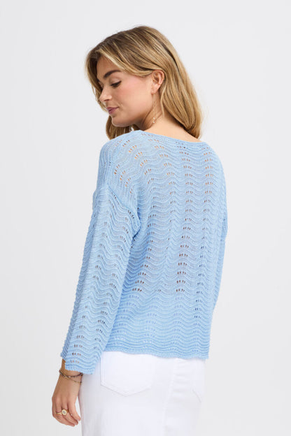 SBGAJA KNIT BLOUSE Lyseblå