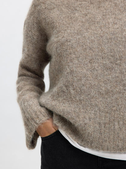 Slfgabriella Ls Knit High Neck Noos Mørkegrå
