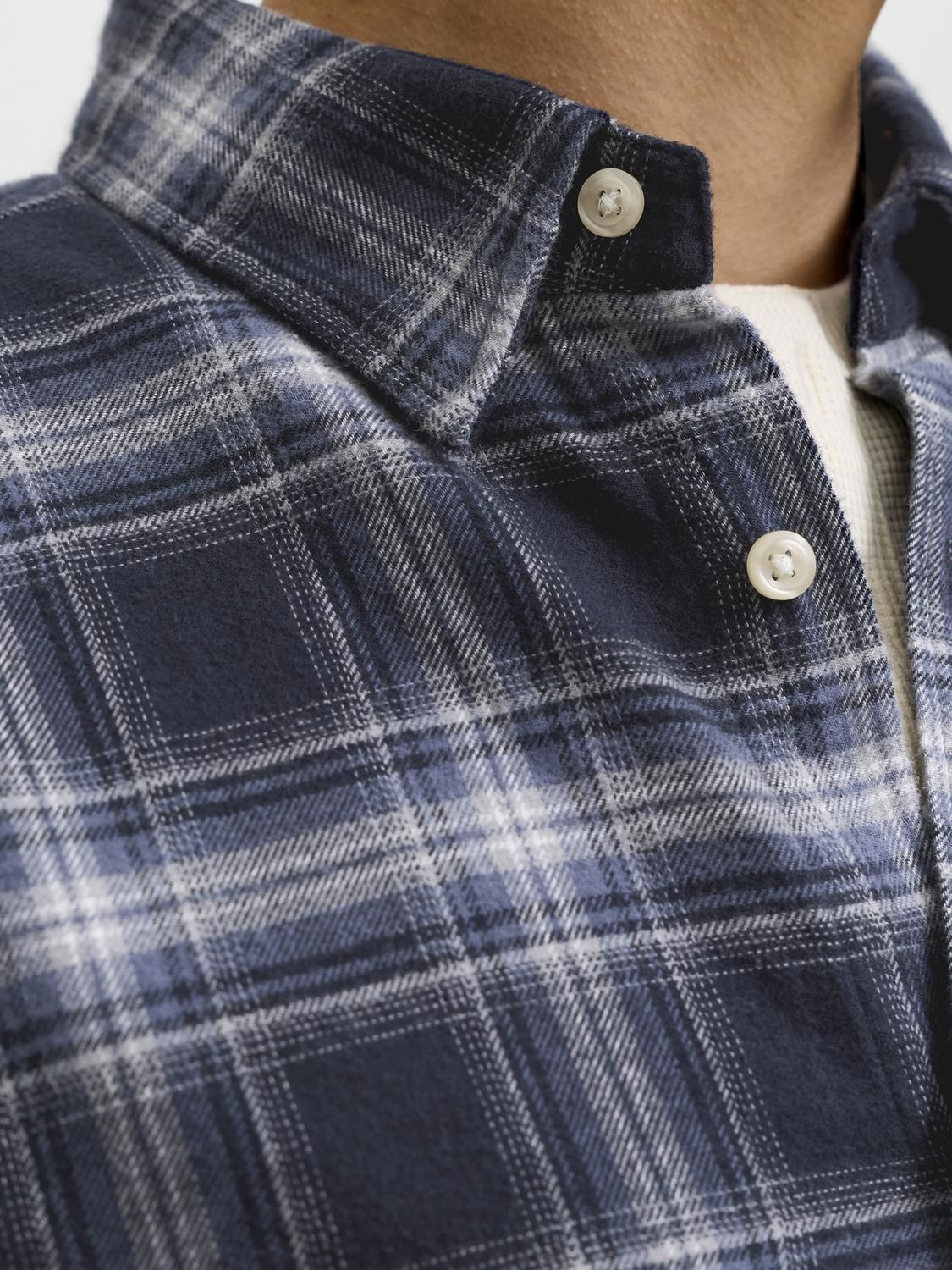 Jjefield Check Shirt Ls Sn Blå