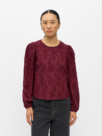 Objmya Re L/s Top Noos Burgunder