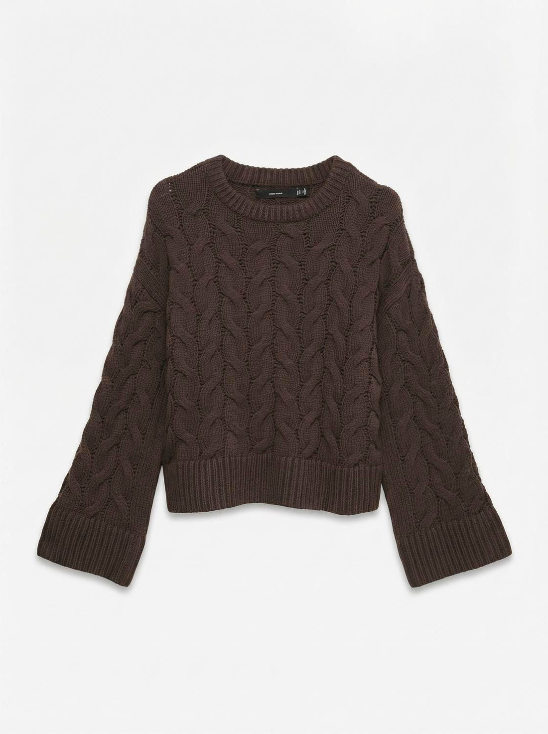 Vmsvea Thea Ls O-Neck Cable Pullover Exp Brun