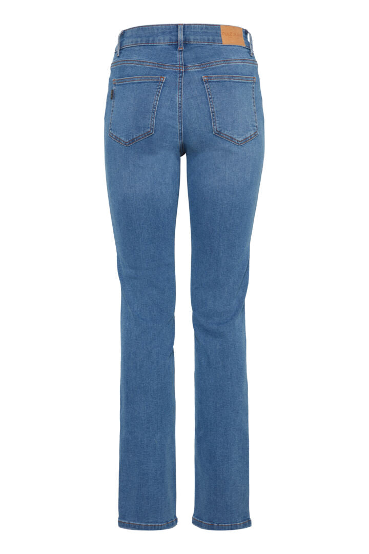 PZEMMA HW Jeans Straight Leg Blå