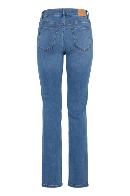 PZEMMA HW Jeans Straight Leg Blå