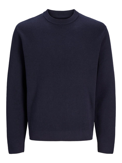 Jprblamilano Stitch Knit Crew Neck Sn Blå