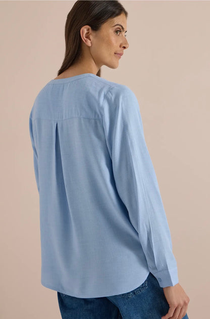 Melange Split Nick blouse Blå