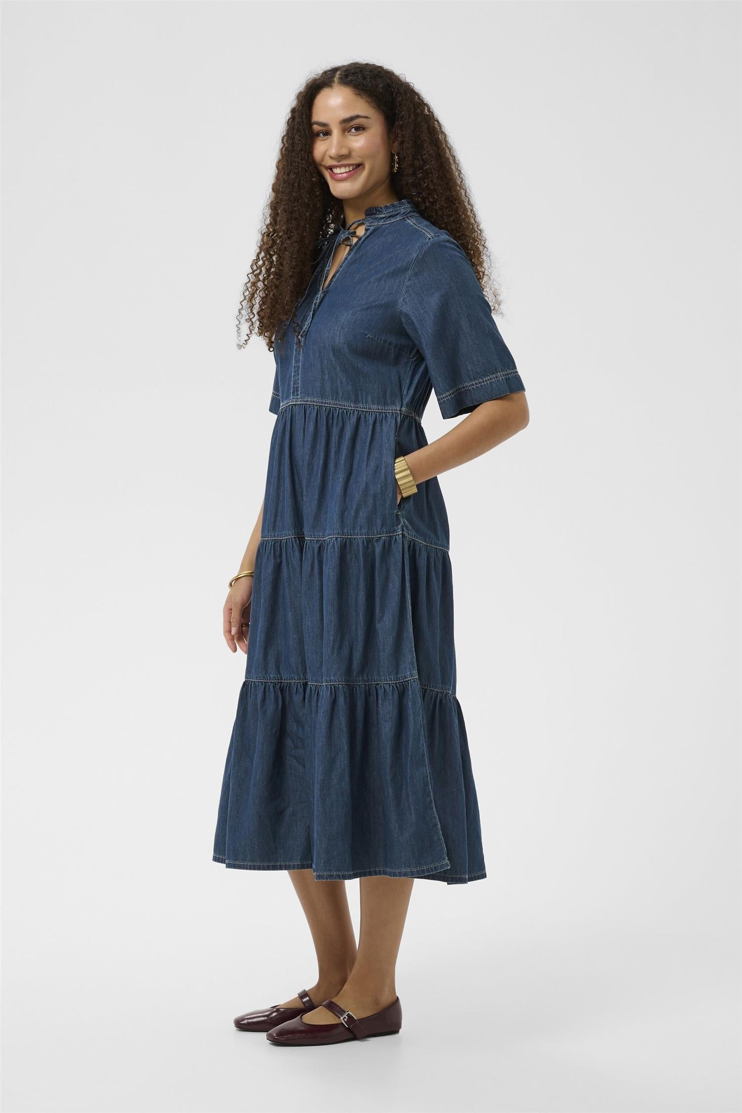 Crwinnie Denim Dress Blå