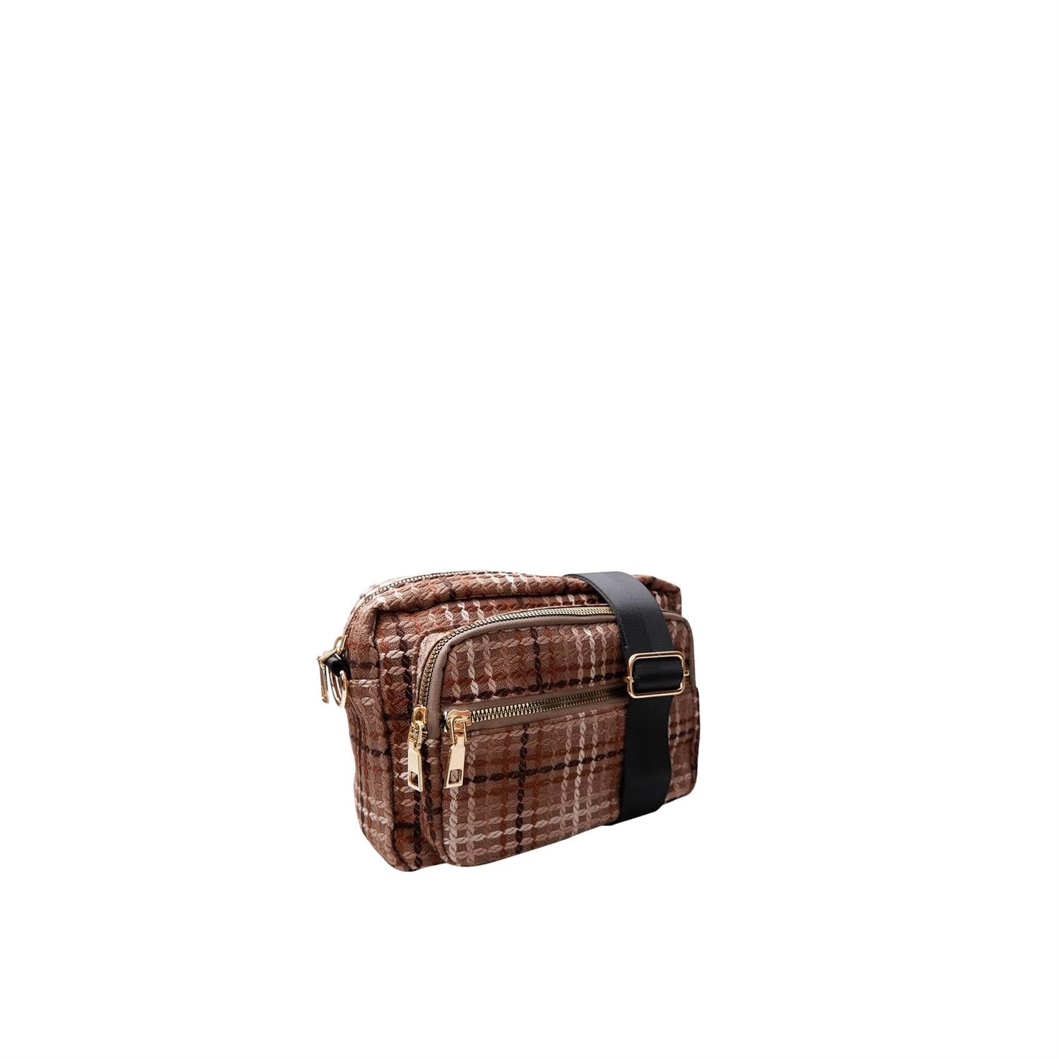 BCVANDA CHECK CROSSOVER BAG Brun