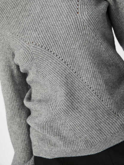 Objditte Re L/s Knit Pullover Noos Mellomgrå