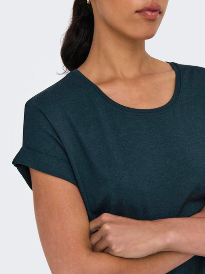ONLMOSTER S/S O-NECK TOP NOOS JRS Mørketurkis