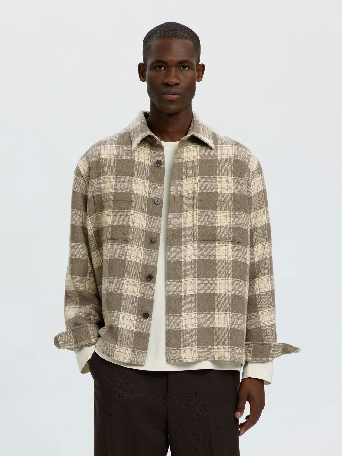 Slmole-Pablo Wool Blend Overshirt Noos Grå