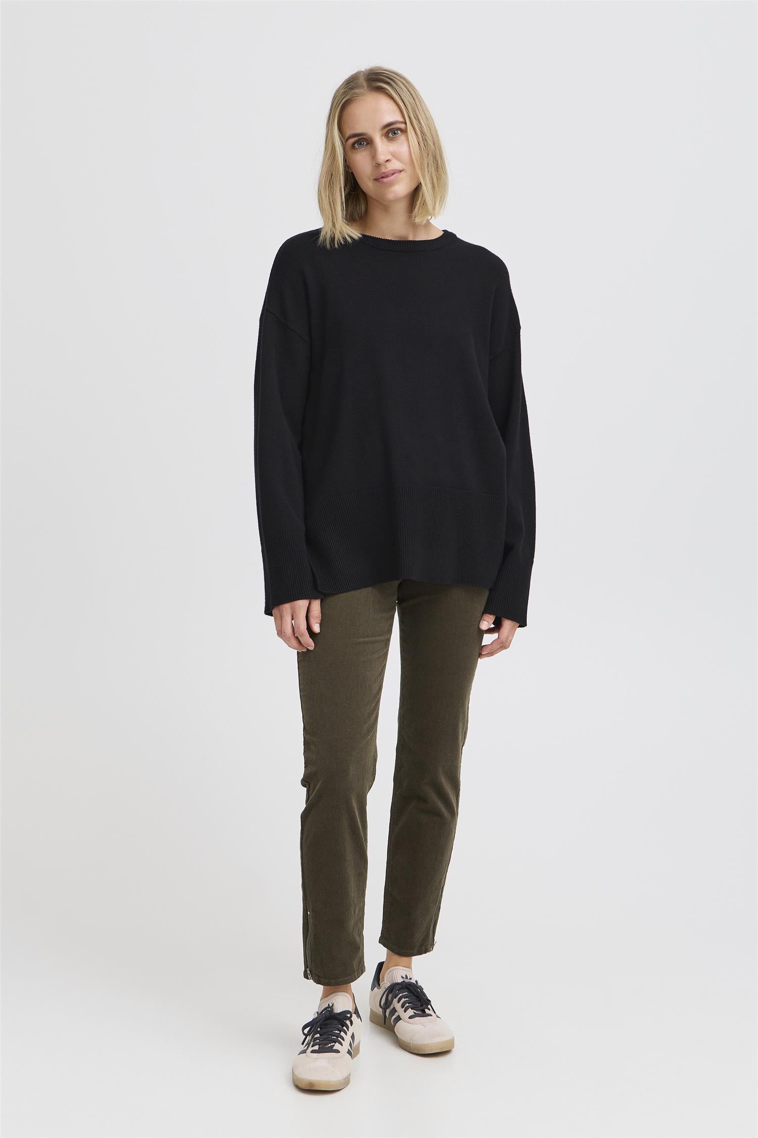 Pzsteffi Oneck Pullover Black Beauty