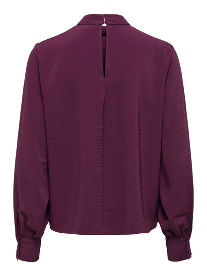 Jdyaya L/s Hn Top Wvn Dia Mørkelilla