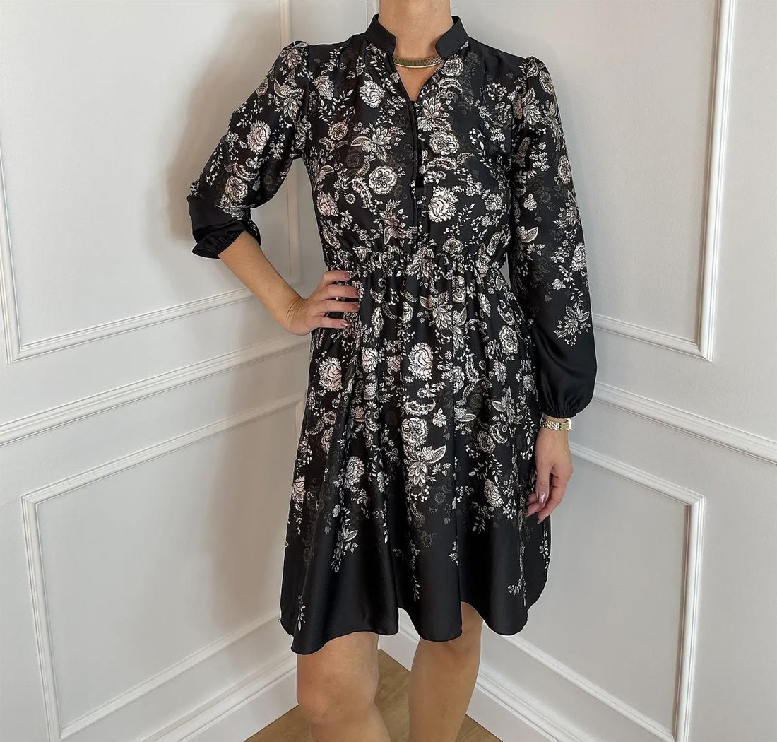 Malvine Paisley satin Svart