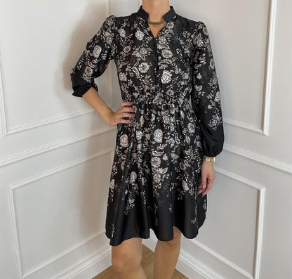 Malvine Paisley satin Svart