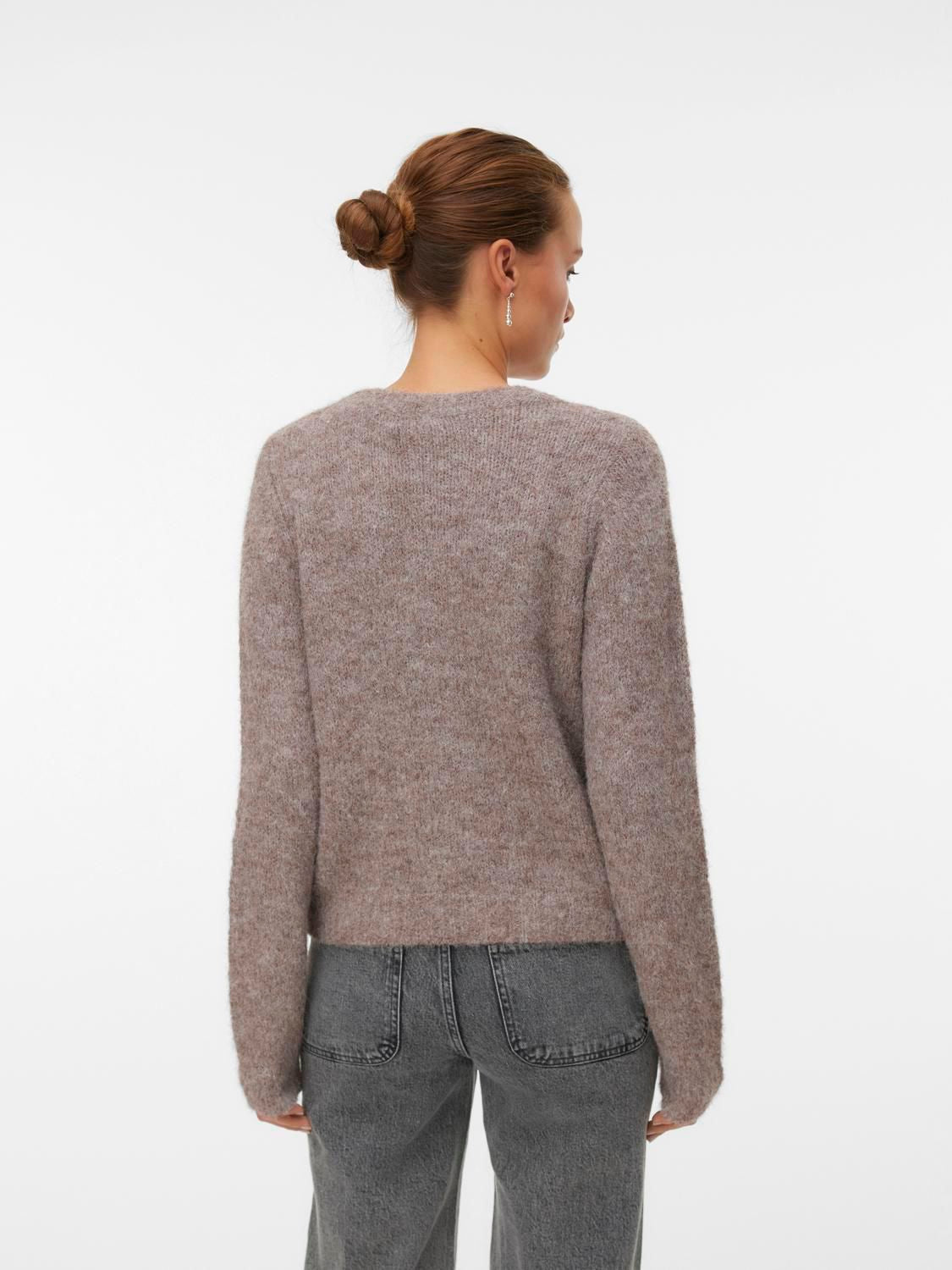 Vmnovah Ls O-Neck Button Cardi Ga Noos Brun