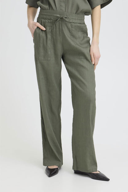 Pzluca Pant Full Length, Wide Grønn
