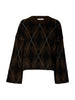 Slwlulu Brushed Argyle Knit O-Neck Noos Brun