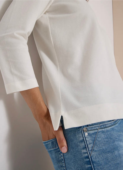 Solid polo w/buttons Hvit