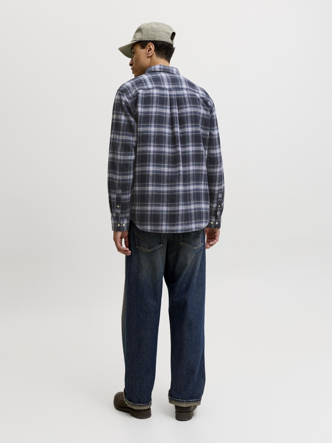 Jjefield Check Shirt Ls Sn Blå