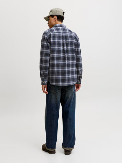 Jjefield Check Shirt Ls Sn Blå