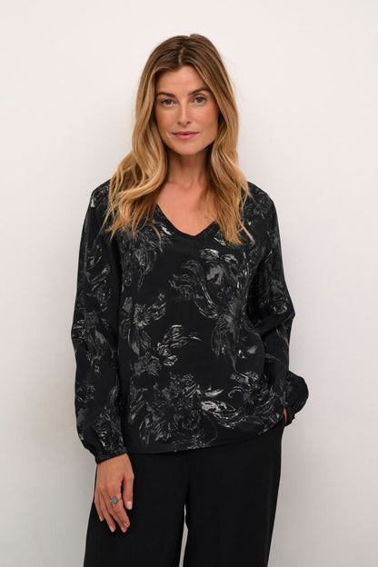 CRLOVA V-NECK BLOUSE Svart