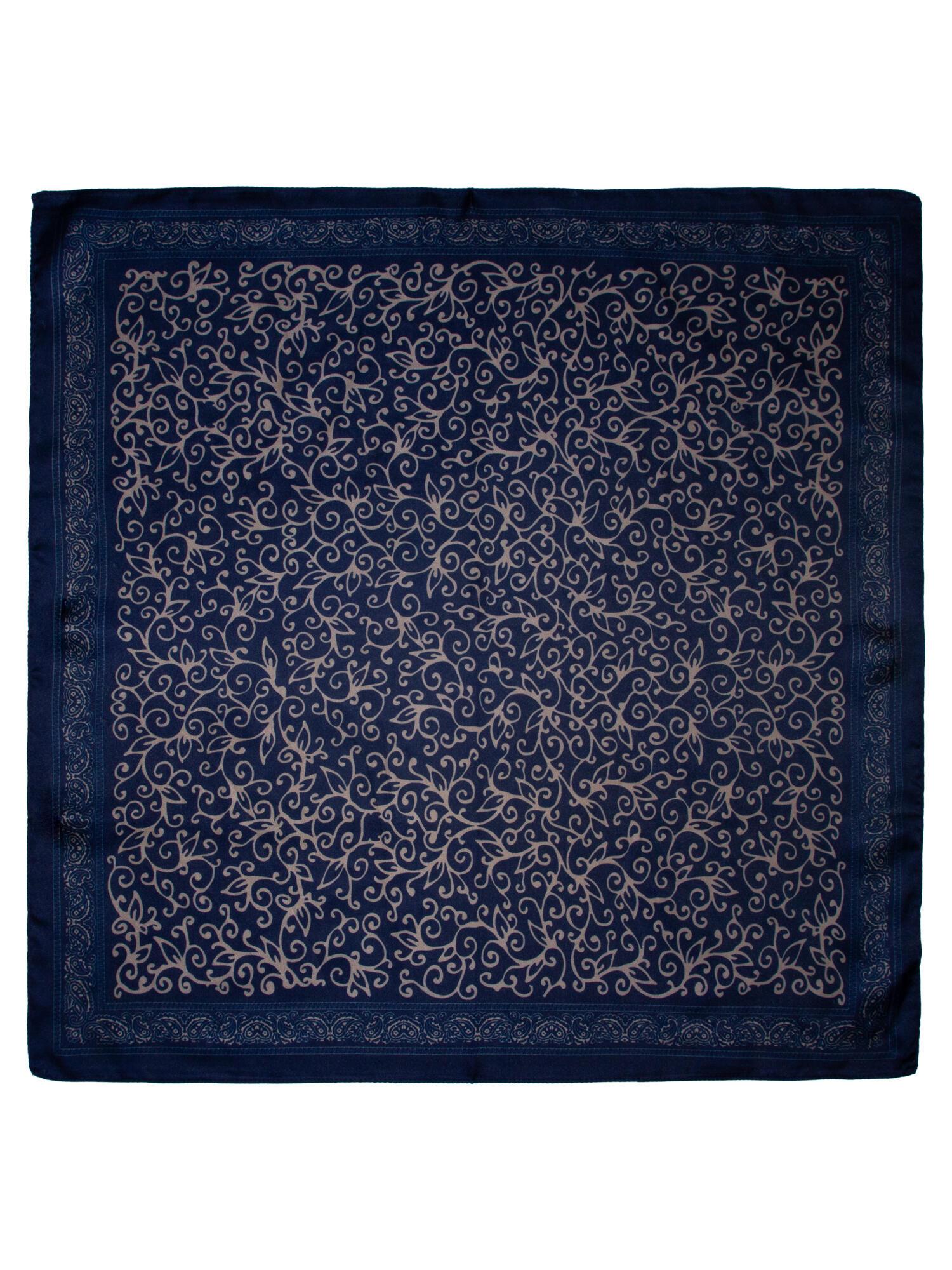 Skjerf wienermønster 70x70cm Marine