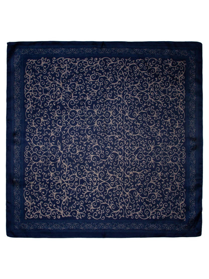 Skjerf wienermønster 70x70cm Marine