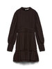 Awbirdia Ls High Neck Short Dress Brun