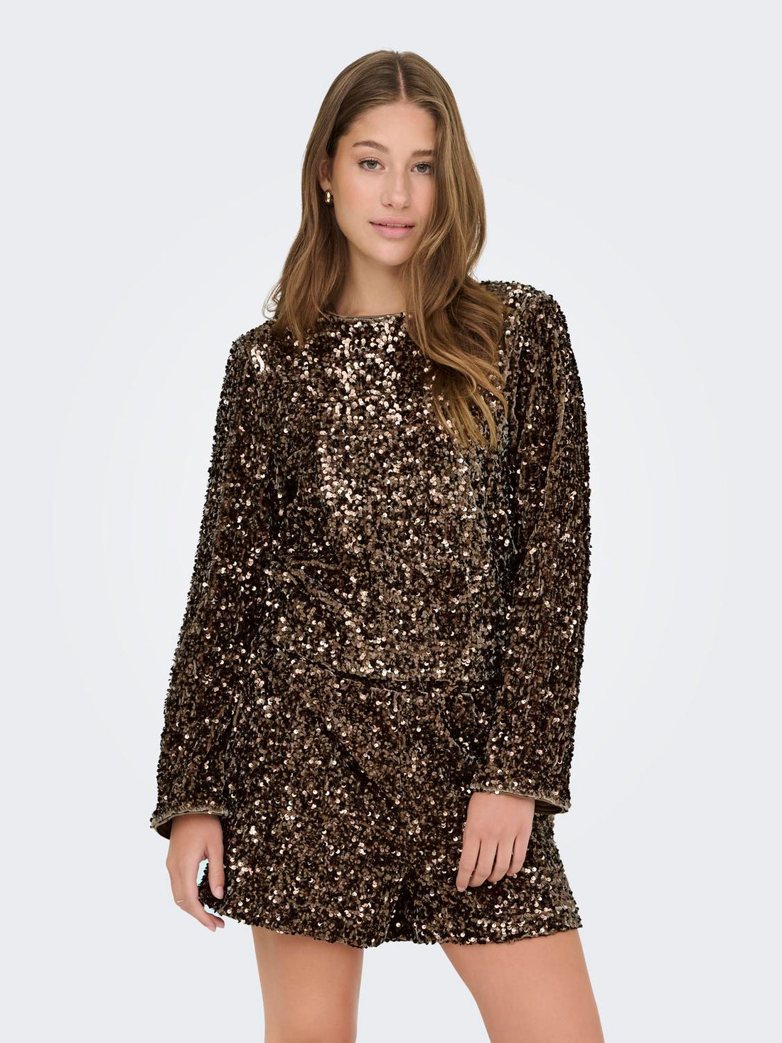 Onlconfidence L/s Sequin Bow Top Jrs Mellombrun