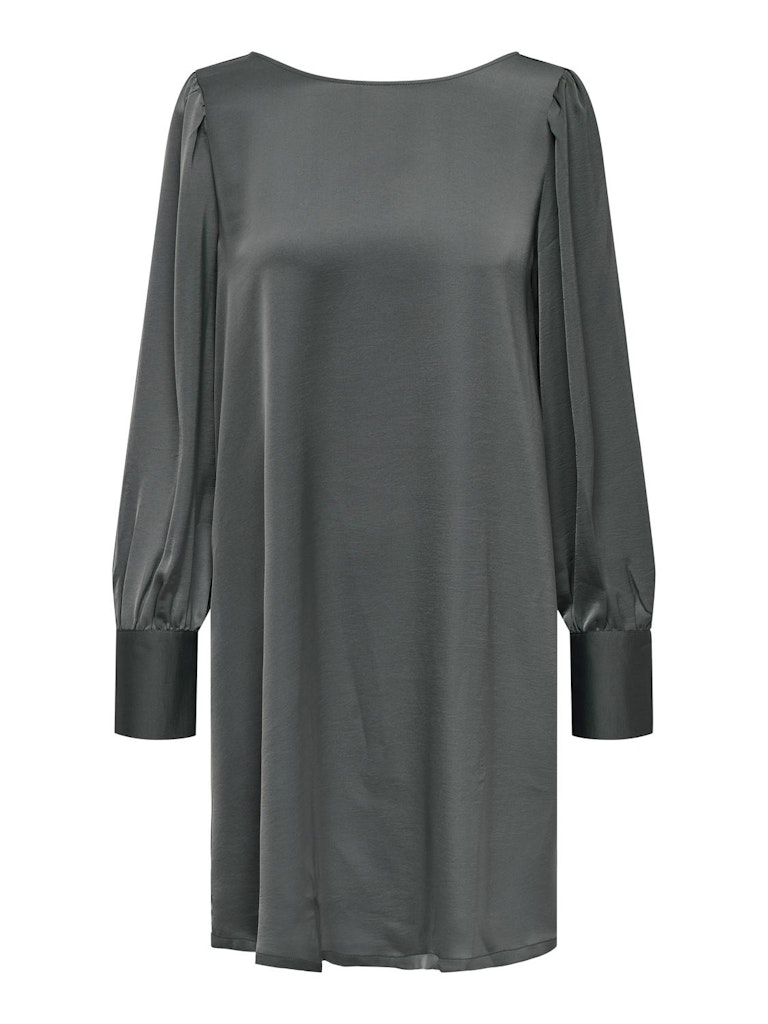 JDYURBA L/S BOW DRESS WVN Gunmetal