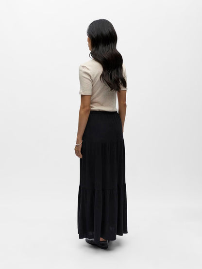 Objsanne Mw Long Layer Skirt Noos Sort