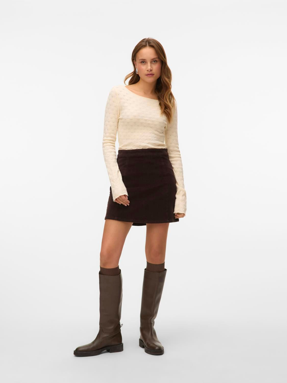 Vmkata Hr Corduroy Short Skirt Noos Brun
