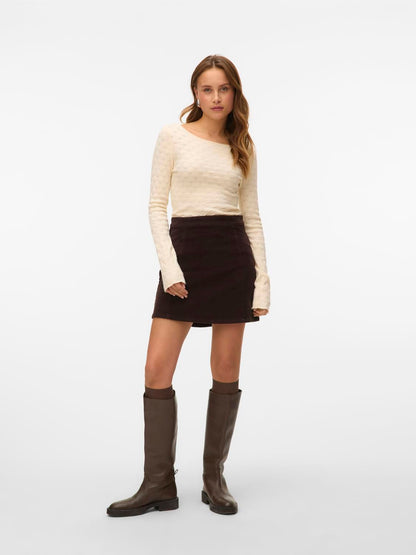 Vmkata Hr Corduroy Short Skirt Noos Brun