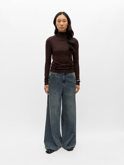 Objthess L/s Rollneck Knit Pullover Noos Brun