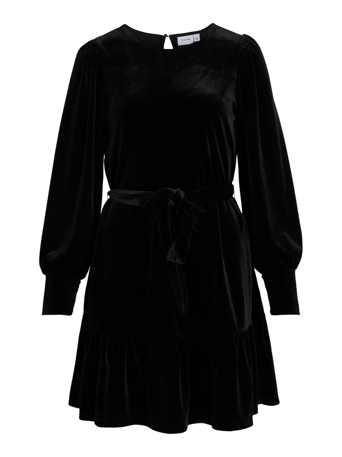 VIEMILY L/S O-NECK DRESS/DC/LN Black Beauty