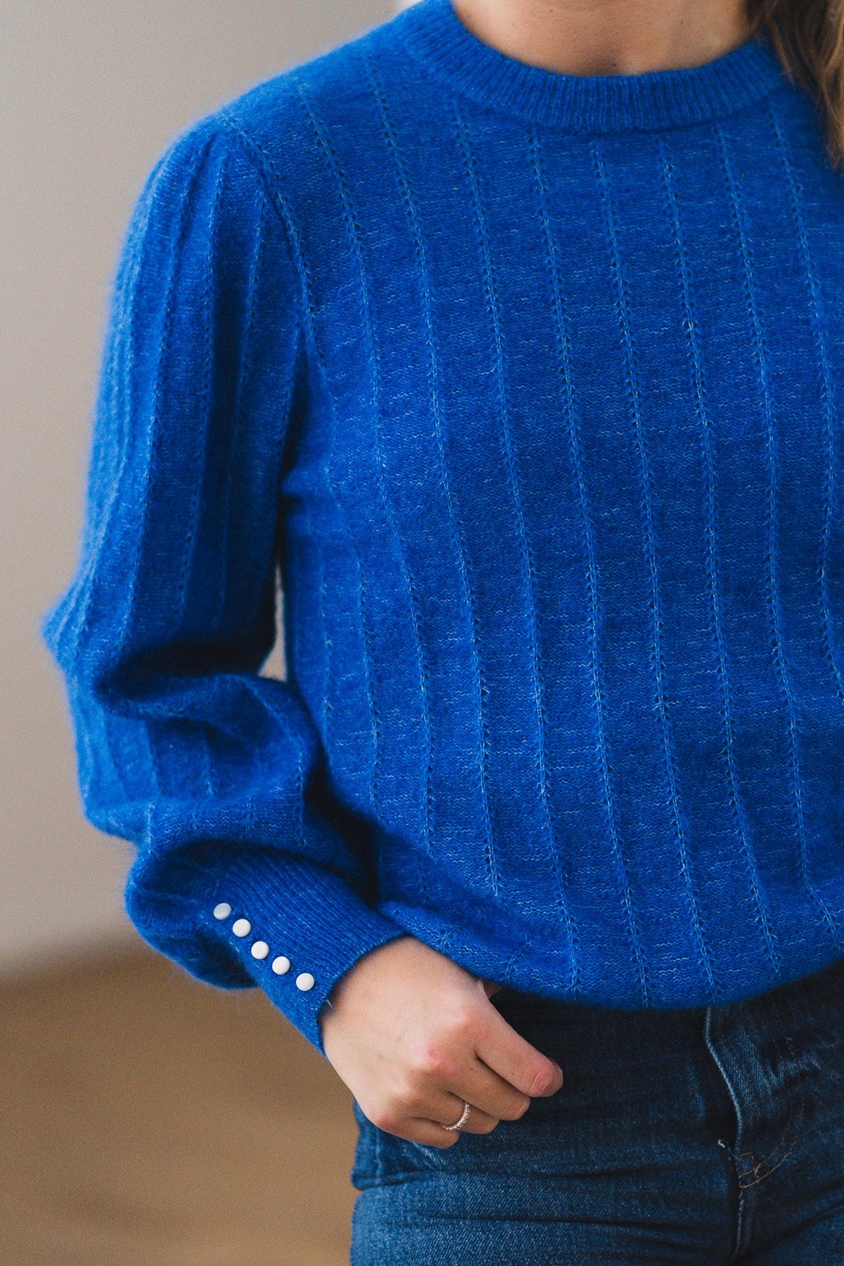 Rausamalie Puff Pullover Blå