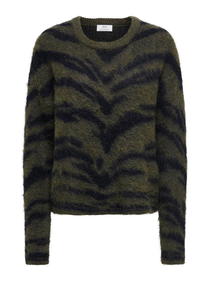 Jdycecilie L/s On Animal Pullover Knt Brun