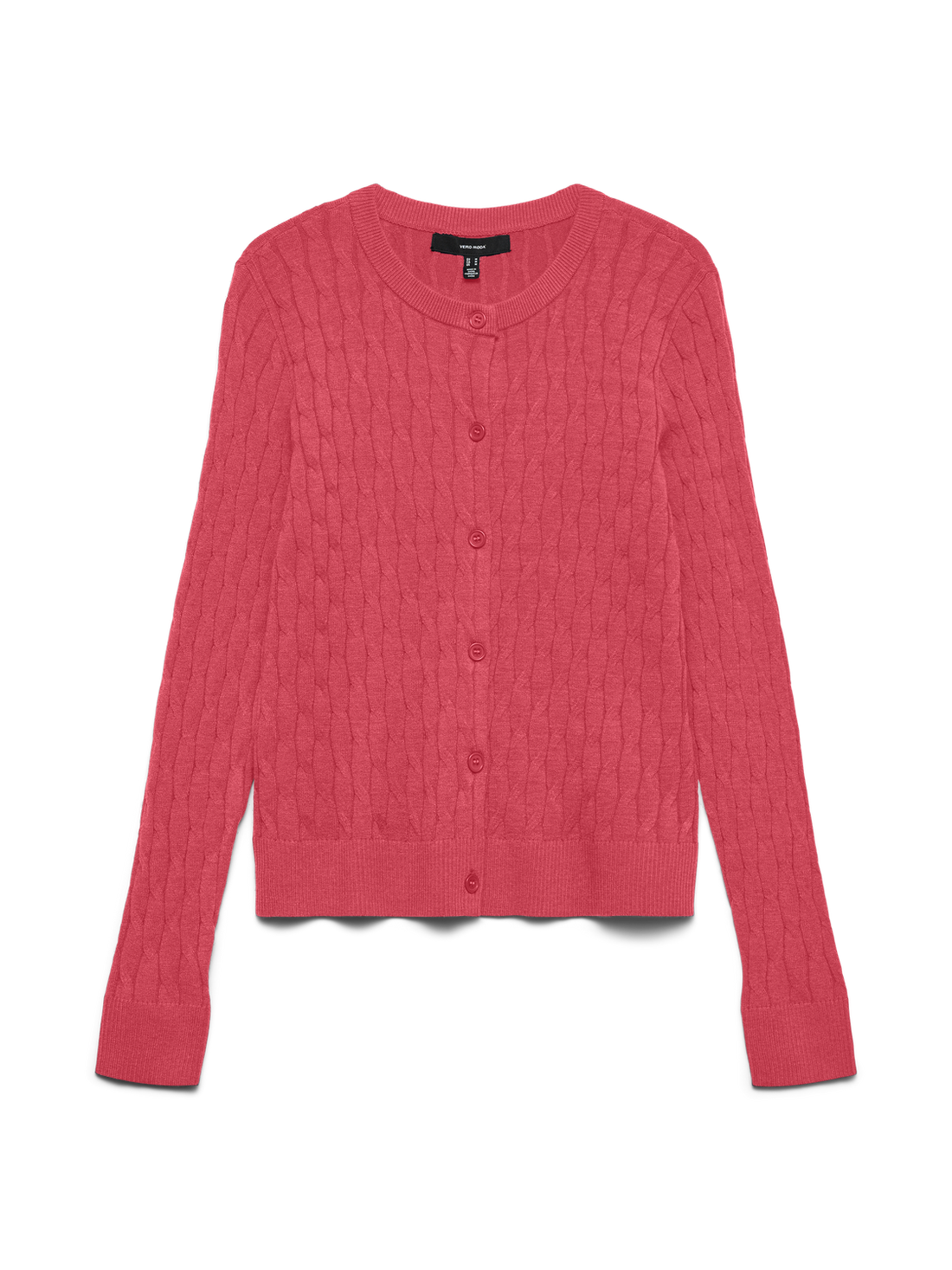Vmfantastic Ls O-Neck Cable Cardigan Rosa