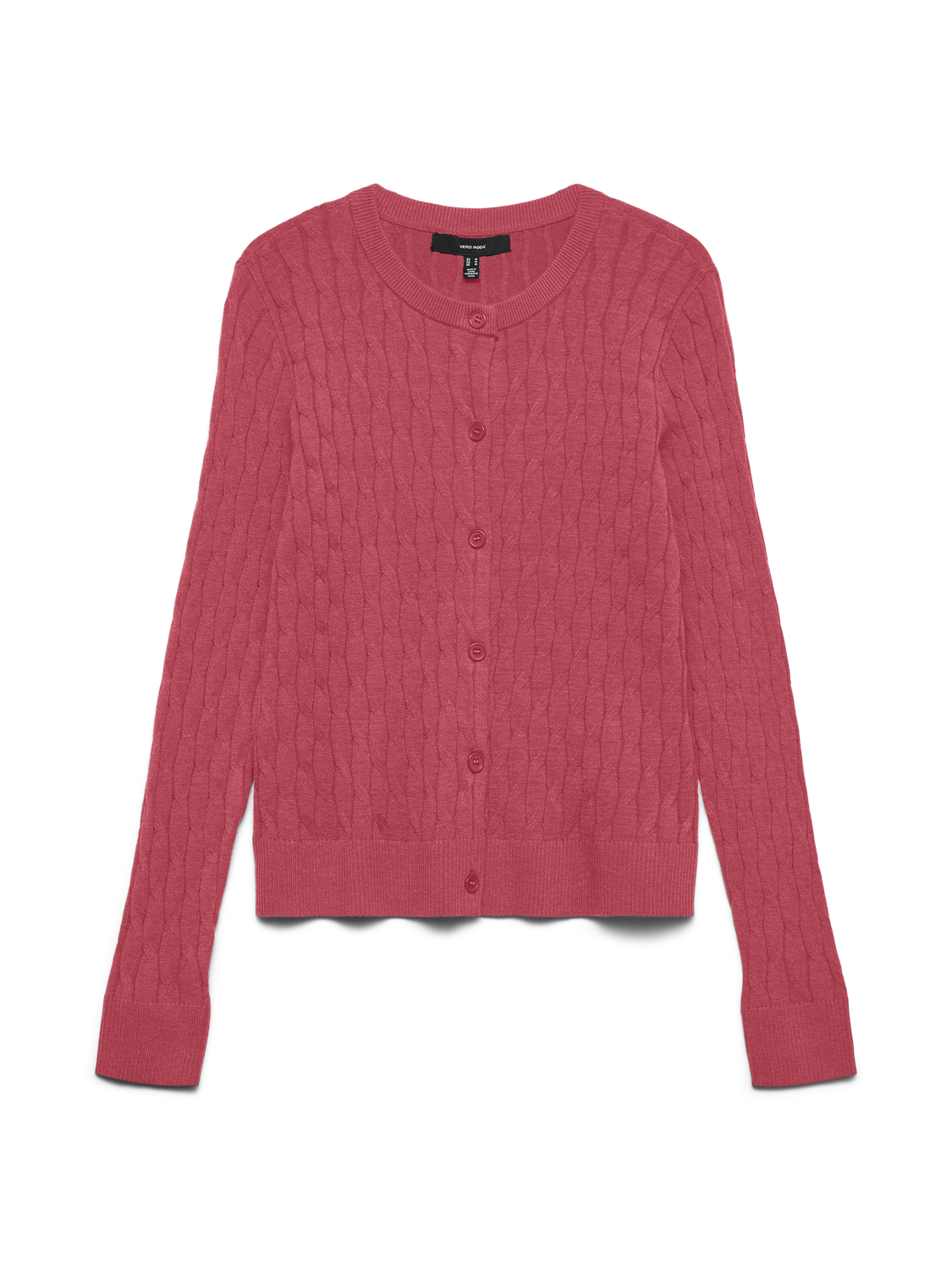 Vmfantastic Ls O-Neck Cable Cardigan Rosa